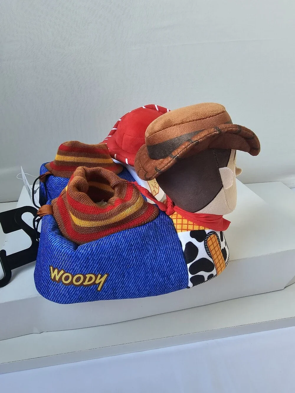 ​Disney Pixar Toy Story Woody & Jessie Plush Slippers Kids Size 11-12 NWT